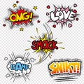 Vector illustrations of comic sound effects