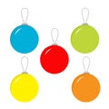 Set of five Christmas balls.