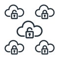 Cloud Storage Security Icon Set Data Secure Royalty Free Stock Photo