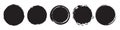 Set of five different grunge circles in black