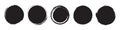 Set of five different grunge circles in black