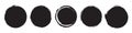 Set of five different grunge circles in black