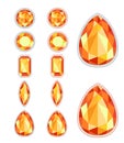 Set of five forms of amber