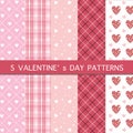 Set of Five Patterns - Happy Valentine`s Day