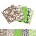 Set of five seamless floral patterns. Vector illustration. Royalty Free Stock Photo