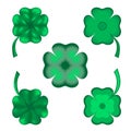 Set of five shamrocks