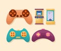 five video games items Royalty Free Stock Photo