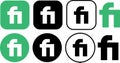 Set of Fiverr app icon freelancing market is perfect for use in any mobile app-related project. Collection Modern design with the