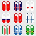 Set of flag door hangers vector illustration Royalty Free Stock Photo