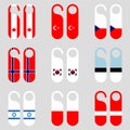 Set of flag door hangers vector illustration Royalty Free Stock Photo