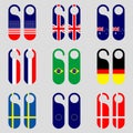 Set of flag door hangers vector illustration Royalty Free Stock Photo