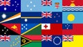 Set flag of Oceania states. Flag concept. Flag quiz. Royalty Free Stock Photo