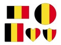 Set of Flags of Belgium Royalty Free Stock Photo