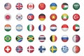 Set of flags buttons of various countries, 3d shaped and glossy Royalty Free Stock Photo