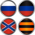 Set of flags and georgievsky ribbon in cyrcles