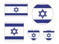 Set of Flags of Israel Royalty Free Stock Photo