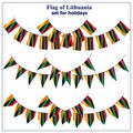 Set with flags of Lithuania. Colorful collection with flags for web design. Flags with folds. illustration.