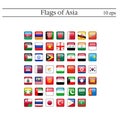 A set of flags oval badges. Asia. 10 eps