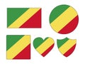 Set of Flags of Republic of the Congo