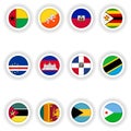 Set of flags in a round button Royalty Free Stock Photo