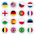 Set of flags round 3D buttons Royalty Free Stock Photo