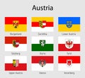 Set Flags of the states of Austria, All Austrian regions flag