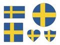 Set of Flags of Sweden