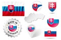 Set of flags, symbols etc. of Slovakia - on white Royalty Free Stock Photo