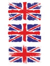 Set of flags of United United Kingdom with brush stroke or paint