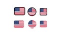 Set of flags of United States. National USA flag. American symbol. Vector illustration. EPS10 Royalty Free Stock Photo