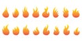 Set of flame icons. Fire symbols Royalty Free Stock Photo