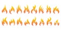 Set of flame icons. Fire symbols Royalty Free Stock Photo