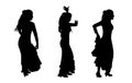 Set of flamenco dancer silhouettes Royalty Free Stock Photo