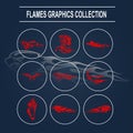 SET OF FLAMES GRAPHICS COLLECTION