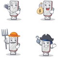 Set of flashdisk character with doctor money bag farmer pirate Royalty Free Stock Photo
