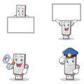 Set of flashdisk character with police board megaphone