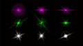 Set of flashes, star burst and sparkles on transparent background. golden glowing effect with light rays. Vector