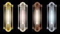 Set flashlights from different metals steampunk style.