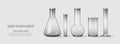 A set of flasks and test tubes. Equipment for chemical laboratory. Transparent glass test tubes Vector illustration Royalty Free Stock Photo