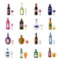 Set of Flat Alcohol Drinks Icons