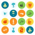 Set of Flat Autumn Icons