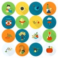 Set of Flat Autumn Icons