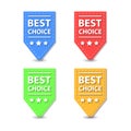 Set of Flat Best Choice Labels. Vector