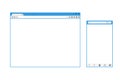 Set of Flat blank browser windows for different devices.