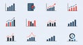 Set of Flat Business Data Analysis Infographic Chart and Graph Icons Royalty Free Stock Photo
