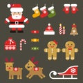 Set of flat Christmas icons