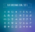 Set of flat Christmas icons