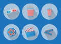 Set of flat cinema vector icons