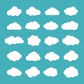 Set of Flat Clouds Icons. Cloud Shapes collection. Royalty Free Stock Photo