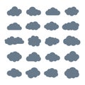 Set of Flat Clouds Icons. Cloud Shapes collection. Royalty Free Stock Photo